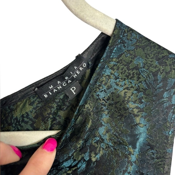 Bianca Niro Elegant Black Multi-print Jewel Embellished Sleeveless Dress Size P - Picture 4 of 12